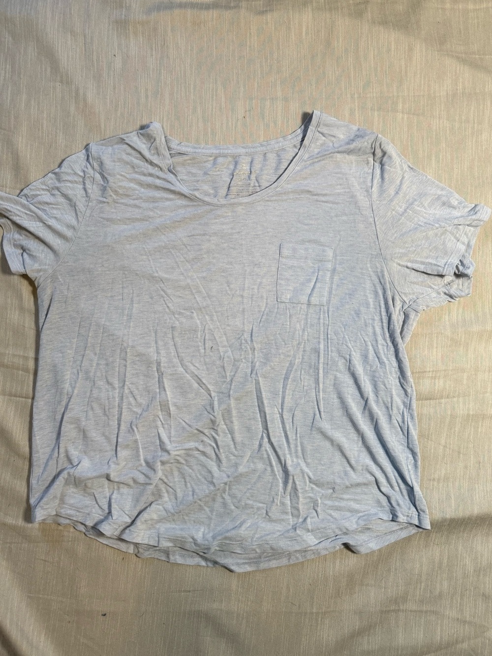 Tommy John Second Skin Lounge Set Slate Blue Pocket Tee & Light Blue Pants